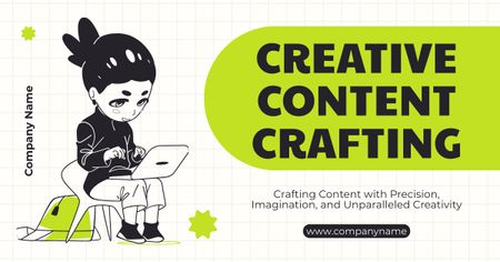 Innovative Content Writing Service Offer Facebook AD Design Template