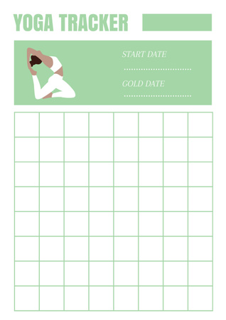 Platilla de diseño Tracker Sports with Woman Doing Yoga Schedule Planner