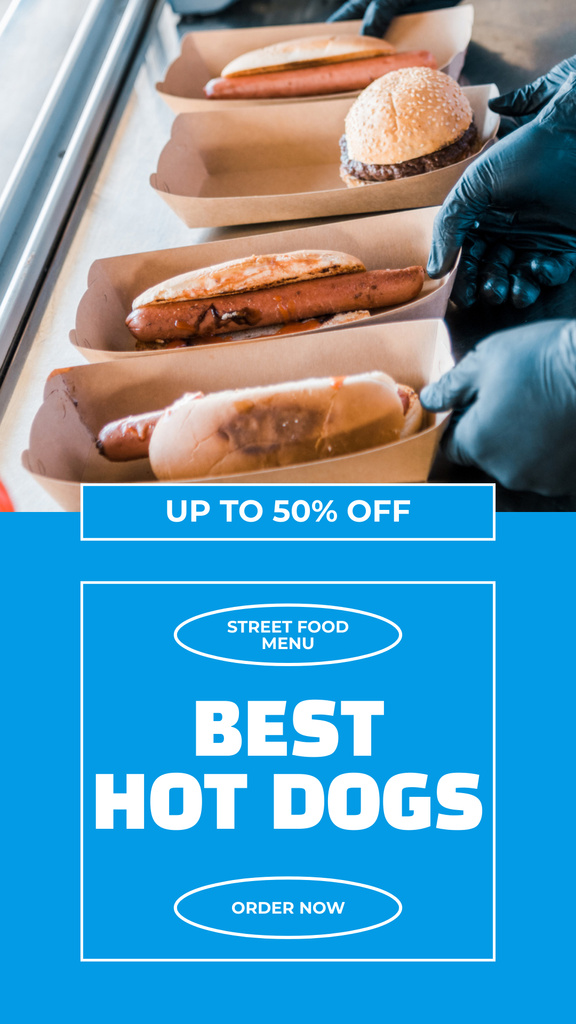Template di design Best Hot Dogs Offer Instagram Story