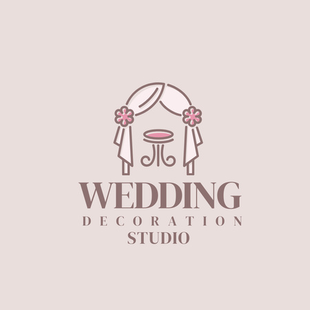 Wedding Decoration Studio Offer Logo Design Template
