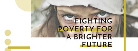 Plantilla de diseño de Cita sobre la lucha contra la pobreza para un futuro mejor Facebook cover 