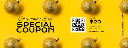 Ontwerpsjabloon van Coupon van Speciale kerstuitverkoopaankondiging op geel