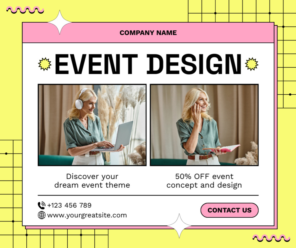 Modèle de visuel Dream Event Design at Discount - Facebook