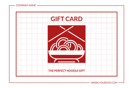 Gift Card Offer for Appetizing Noodles Gift Certificate Design Template