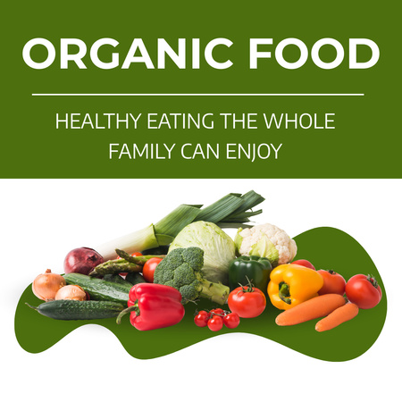 Bio és egészséges élelmiszerek promóciója Instagram tervezősablon