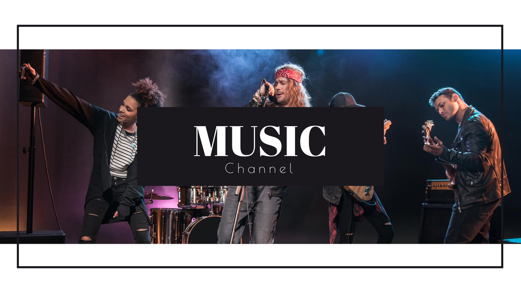 Popular Rock Band performing on Stage Youtube Design Template