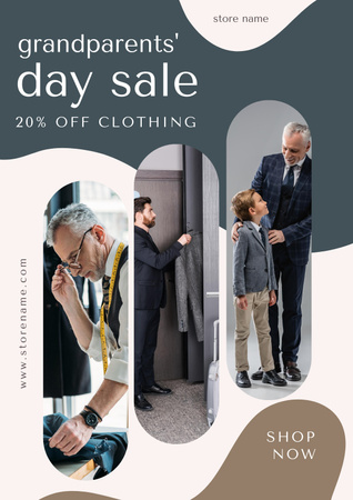 Grandparents Day Clothing Sale Poster Design Template
