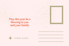 Awesome New Year Holiday Greeting with Sparkling Wine In Pink