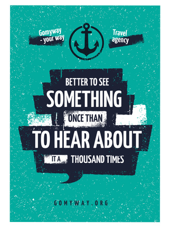 Ontwerpsjabloon van Poster US van Travel Quote with Anchor Icon