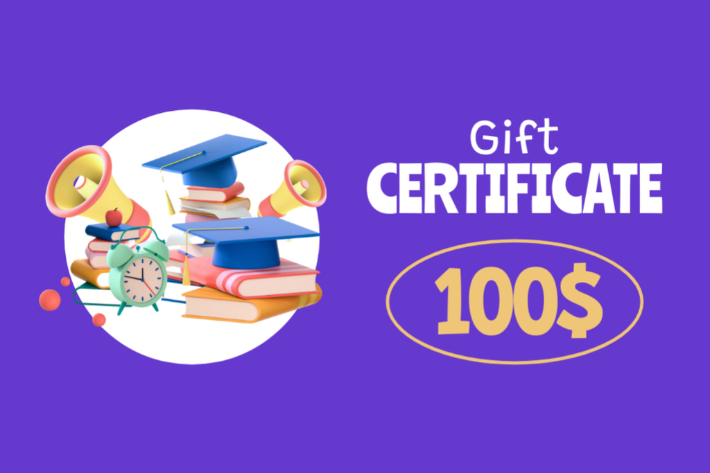 Ontwerpsjabloon van Gift Certificate van Sale Offer for Return to Learning