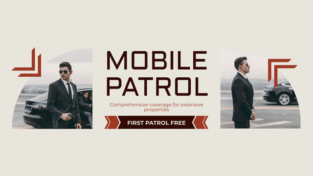 Template di design Mobile Patrol For Properties Security Company Offer Title 1680x945px
