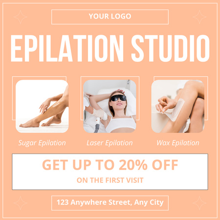 Laser Hair Removal Studio WIth Discounts Collage Instagram Design Template