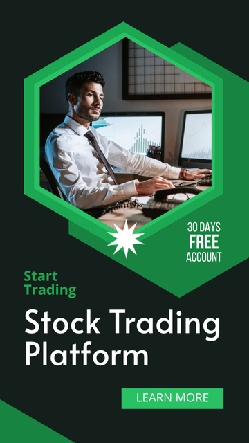 Registering Account on Special Platform for Stock Trading Instagram Video Story tervezősablon