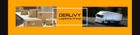 Delivery Logistics Company Ad LinkedIn Cover Design Template