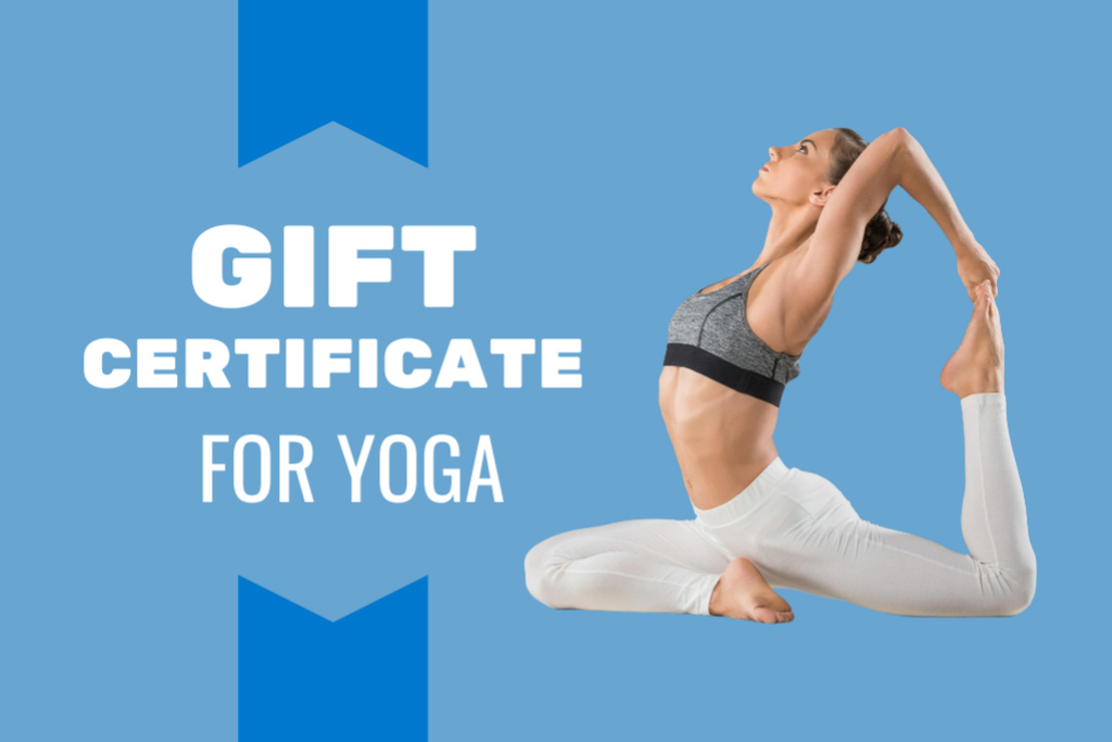 Designvorlage Yoga Classes Discount Offer für Gift Certificate
