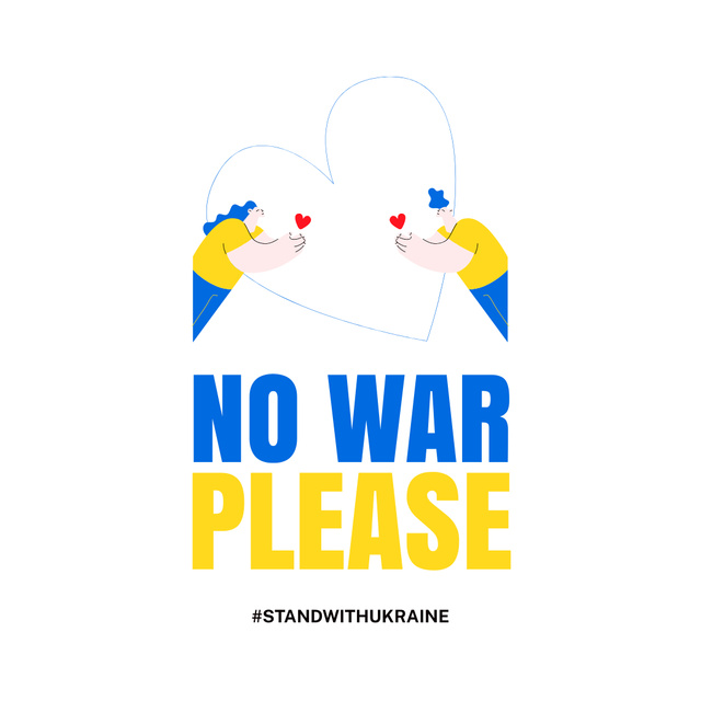 Motivation for No War Instagram Šablona návrhu