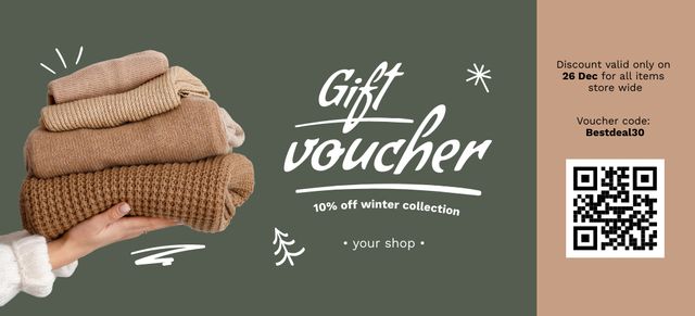 Discount on Cozy Winter Sweaters Coupon 3.75x8.25in Modelo de Design