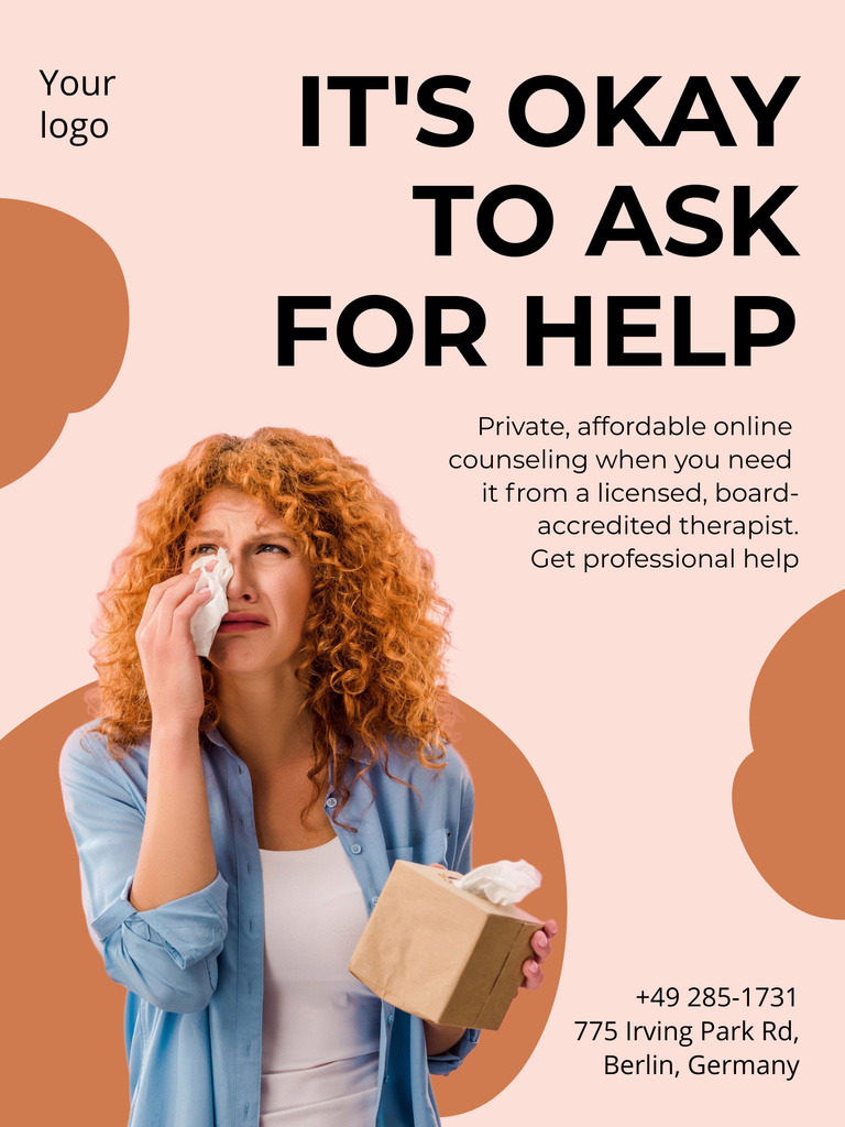 Psychological Help Services Poster USデザインテンプレート