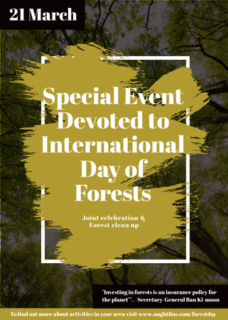 Plantilla de diseño de International Day of Forests Event Tall Trees Flayer 