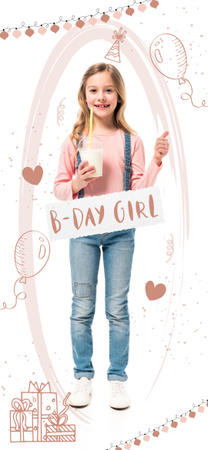 Plantilla de diseño de B-Day Greeting to Little Girl Snapchat Moment Filter 