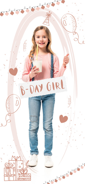 Designvorlage B-Day Greeting to Little Girl für Snapchat Moment Filter