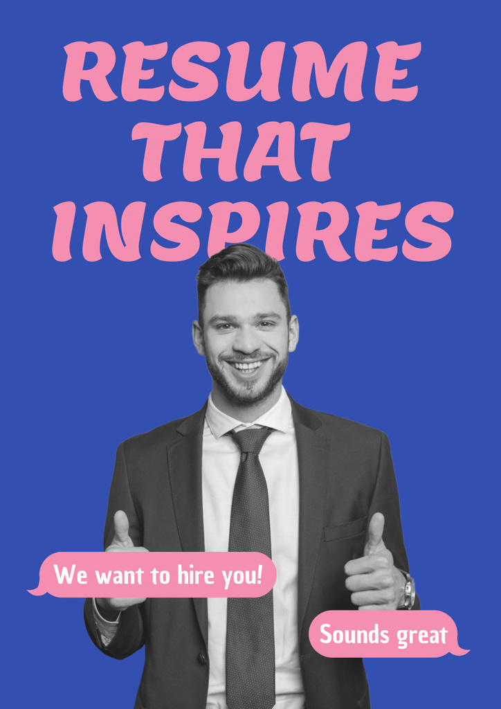 Template di design Vacancy Ad with Smiling Young Guy Poster