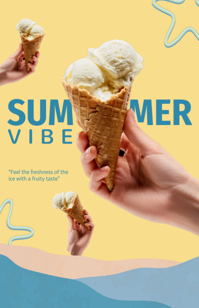 Delicious Ice Cream for Summer Vibes Flyer 5.5x8.5in Πρότυπο σχεδίασης