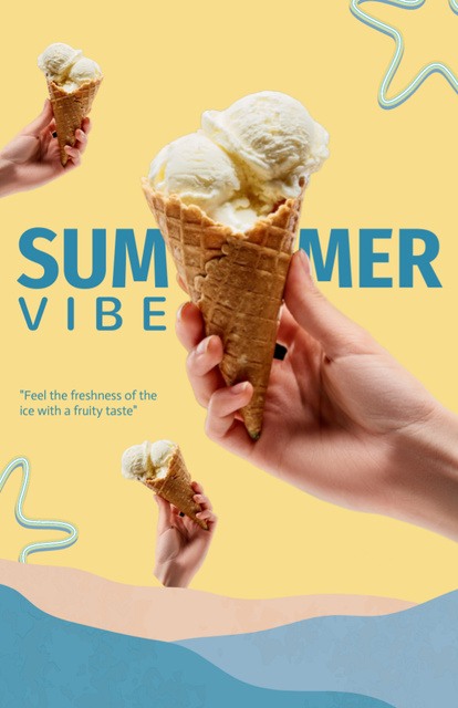 Delicious Ice Cream for Summer Vibes Flyer 5.5x8.5in Modelo de Design