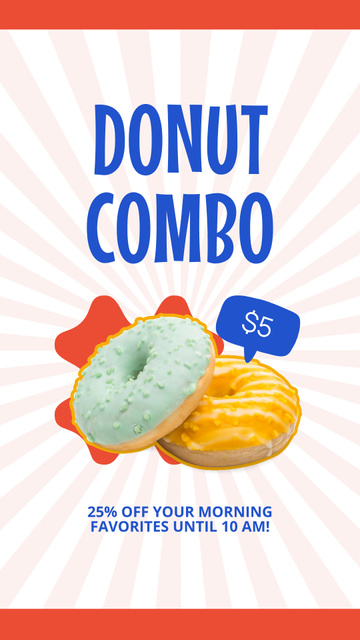Designvorlage Special Offer of Donut Combo für Instagram Story