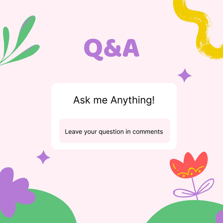 Ontwerpsjabloon van Instagram van Vragen en antwoorden in sociale netwerken over elk onderwerp