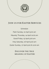 Easter Services Ad with Flower Cross of Jesus