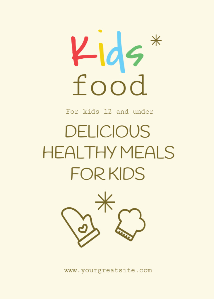Kids Menu Offer with Simple Icons Flayer Design Template
