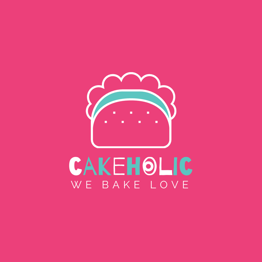 Cakeholic logo,bakery branding Logoデザインテンプレート