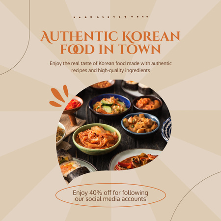 Предложение со скидкой на корейскую еду Instagram – шаблон для дизайна