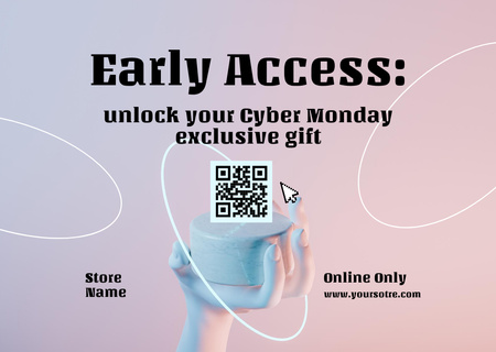 Plantilla de diseño de Online Sale on Cyber Monday Card 