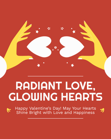 Platilla de diseño Radiant Hearts And Valentine's Day Congrats Instagram Post Vertical