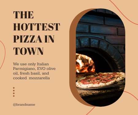 Designvorlage Die heißeste Pizza der Stadt für Facebook