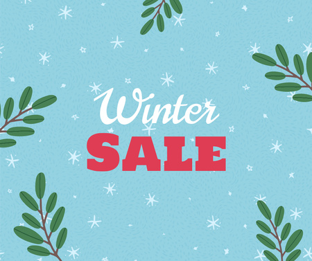 Modèle de visuel Winter Sale Announcement - Facebook