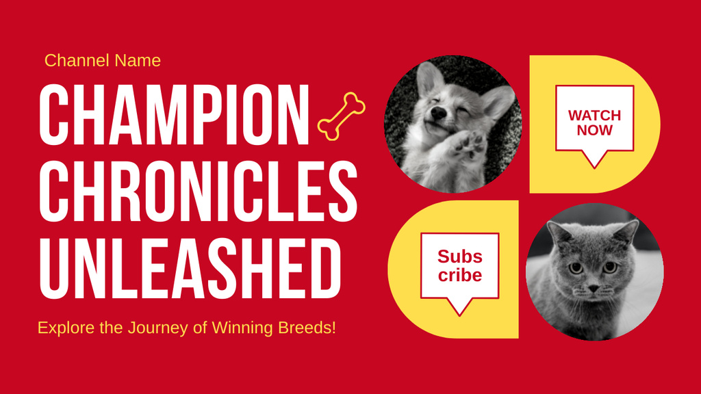 Szablon projektu Champion Pet Chronicles Offer in Red Youtube Thumbnail