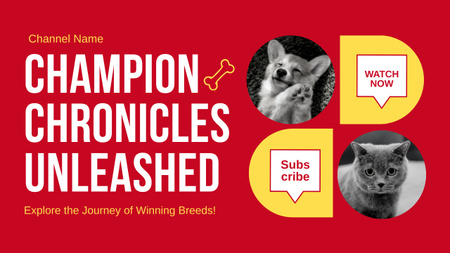 Champion Pet Chronicles Offer in Red Youtube Thumbnail Design Template