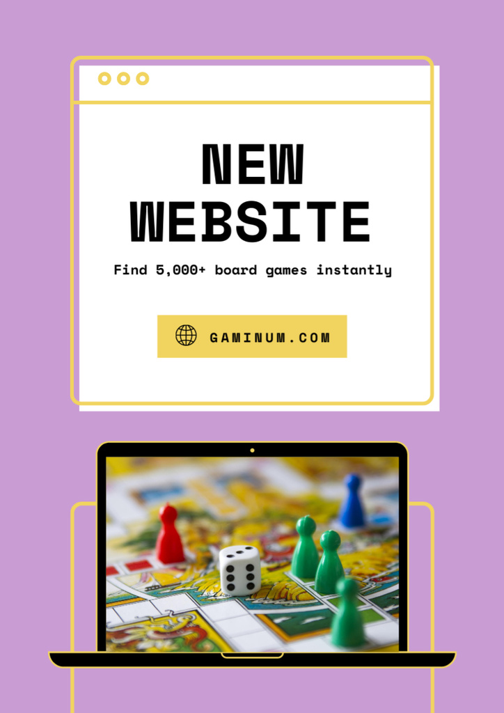 Ontwerpsjabloon van Poster A3 van Website Ad with Board Game