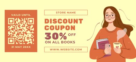 Discount Offer by Bookstore Coupon 3.75x8.25in Design Template