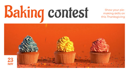Yummy Cupcakes At Baking Contest On Thanksgiving Full HD video Design Template