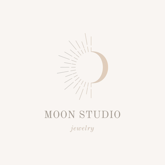 Jewelry Store Ad with Moon Logo 1080x1080pxデザインテンプレート