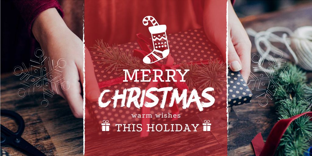 Merry Christmas Greeting Twitter Modelo de Design