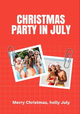Designvorlage Youth Christmas Party in July by Pool für Flyer A7