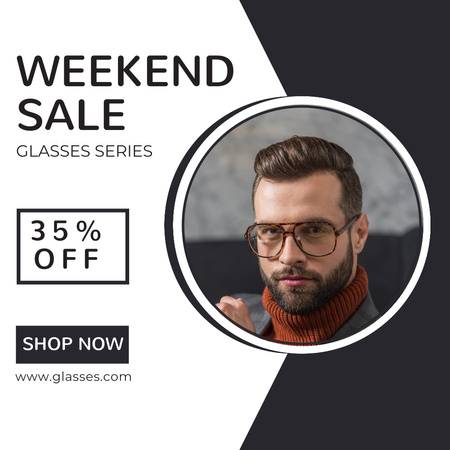 Men's Glasses Weekly Sale Instagram Design Template