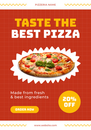Designvorlage Offer to Taste Best Pizza für Poster