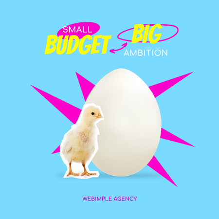 Funny Joke with Little Chick and Egg Instagram Design Template
