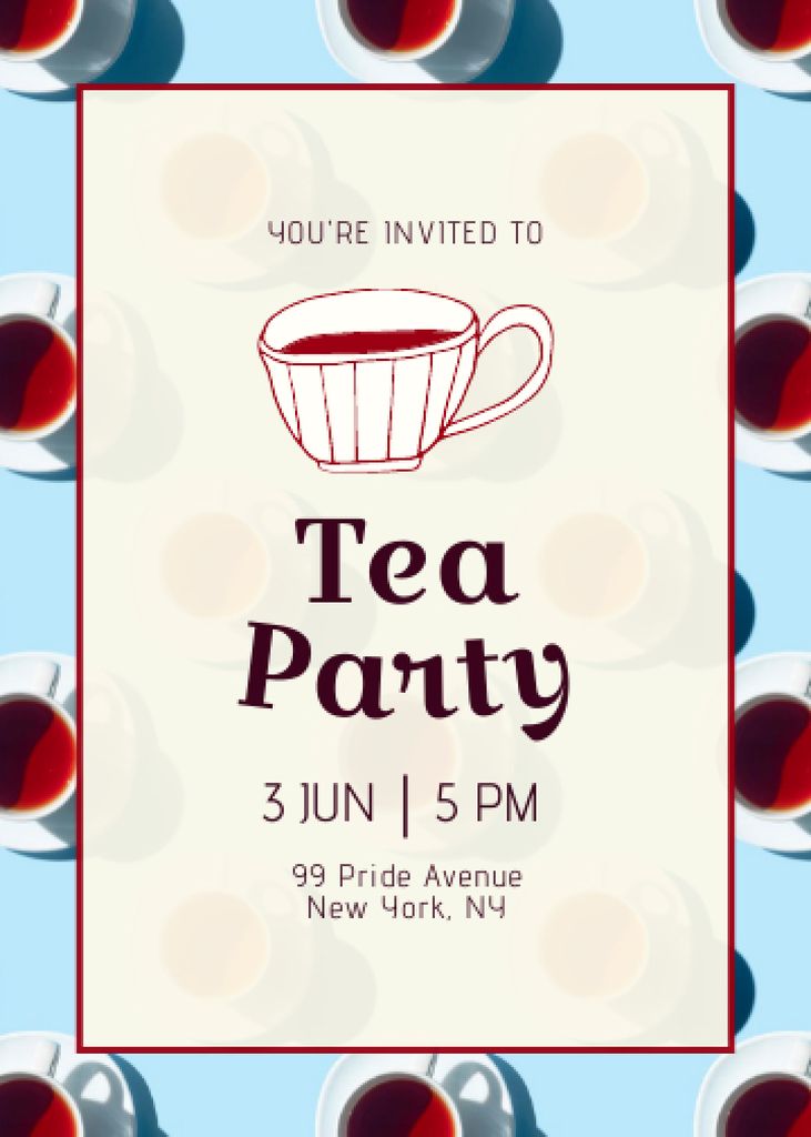 Amazing Tea Party Invitation tervezősablon